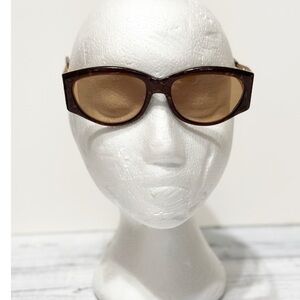 Guy Laroche Vintage Wide Temple Gold-Tone Tinted Sunglasses France